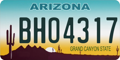 AZ license plate BHO4317