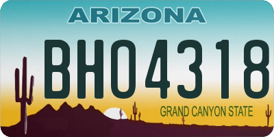 AZ license plate BHO4318