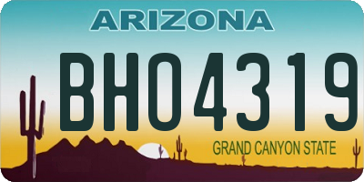 AZ license plate BHO4319