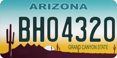 AZ license plate BHO4320