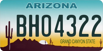 AZ license plate BHO4322