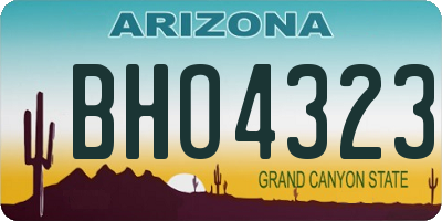 AZ license plate BHO4323
