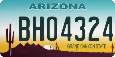 AZ license plate BHO4324