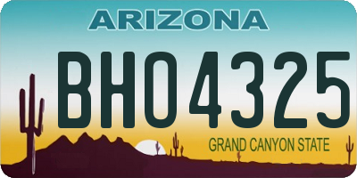 AZ license plate BHO4325