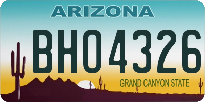AZ license plate BHO4326