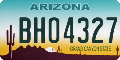 AZ license plate BHO4327