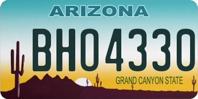 AZ license plate BHO4330