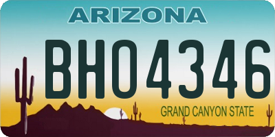 AZ license plate BHO4346