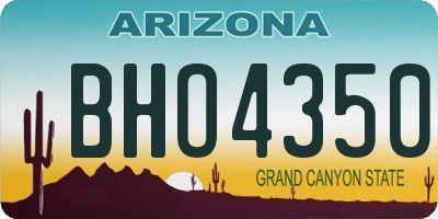 AZ license plate BHO4350