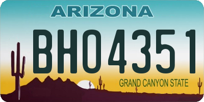 AZ license plate BHO4351