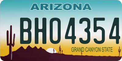 AZ license plate BHO4354