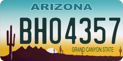 AZ license plate BHO4357