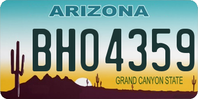 AZ license plate BHO4359