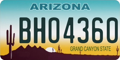 AZ license plate BHO4360
