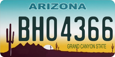 AZ license plate BHO4366