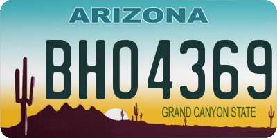 AZ license plate BHO4369