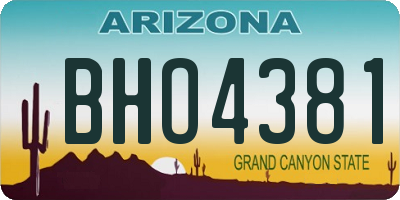 AZ license plate BHO4381
