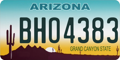 AZ license plate BHO4383