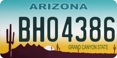 AZ license plate BHO4386