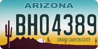 AZ license plate BHO4389