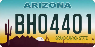 AZ license plate BHO4401