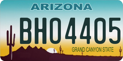 AZ license plate BHO4405