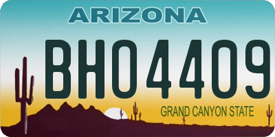 AZ license plate BHO4409