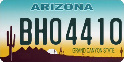 AZ license plate BHO4410