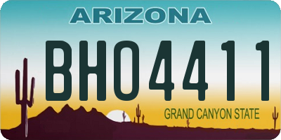 AZ license plate BHO4411
