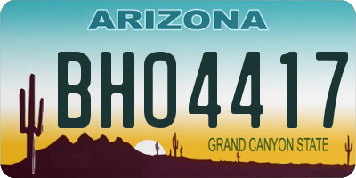 AZ license plate BHO4417