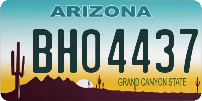 AZ license plate BHO4437