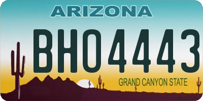 AZ license plate BHO4443