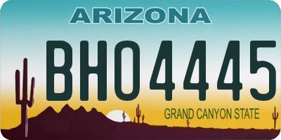 AZ license plate BHO4445