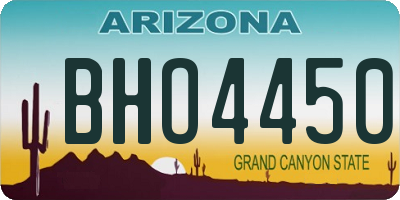 AZ license plate BHO4450