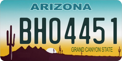 AZ license plate BHO4451