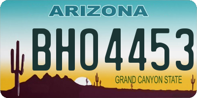 AZ license plate BHO4453