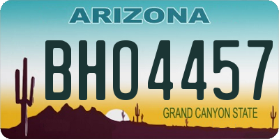 AZ license plate BHO4457