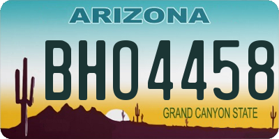AZ license plate BHO4458