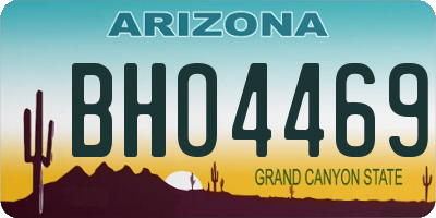 AZ license plate BHO4469