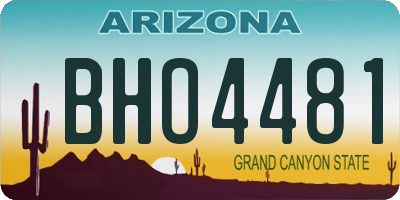 AZ license plate BHO4481