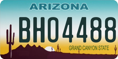 AZ license plate BHO4488