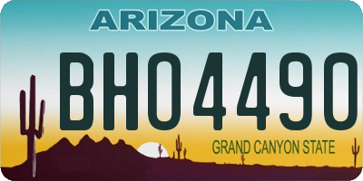 AZ license plate BHO4490