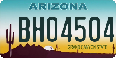 AZ license plate BHO4504