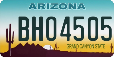 AZ license plate BHO4505