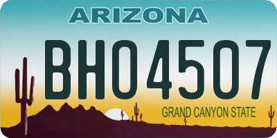 AZ license plate BHO4507