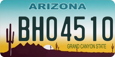 AZ license plate BHO4510