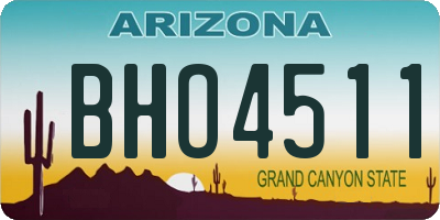 AZ license plate BHO4511