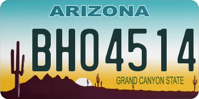 AZ license plate BHO4514