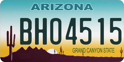 AZ license plate BHO4515
