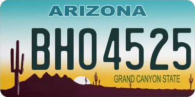 AZ license plate BHO4525